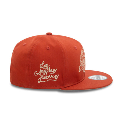 This is a LA Lakers NBA Wordmark Light Brown 9FIFTY Snapback Cap 5