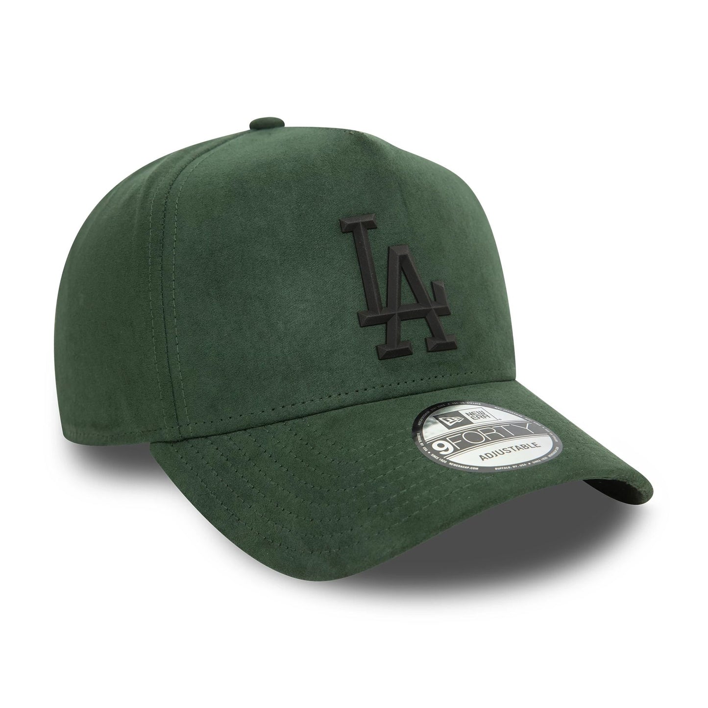 This is a LA Dodgers Faux Suede Dark Green 9FORTY E-Frame Cap 3