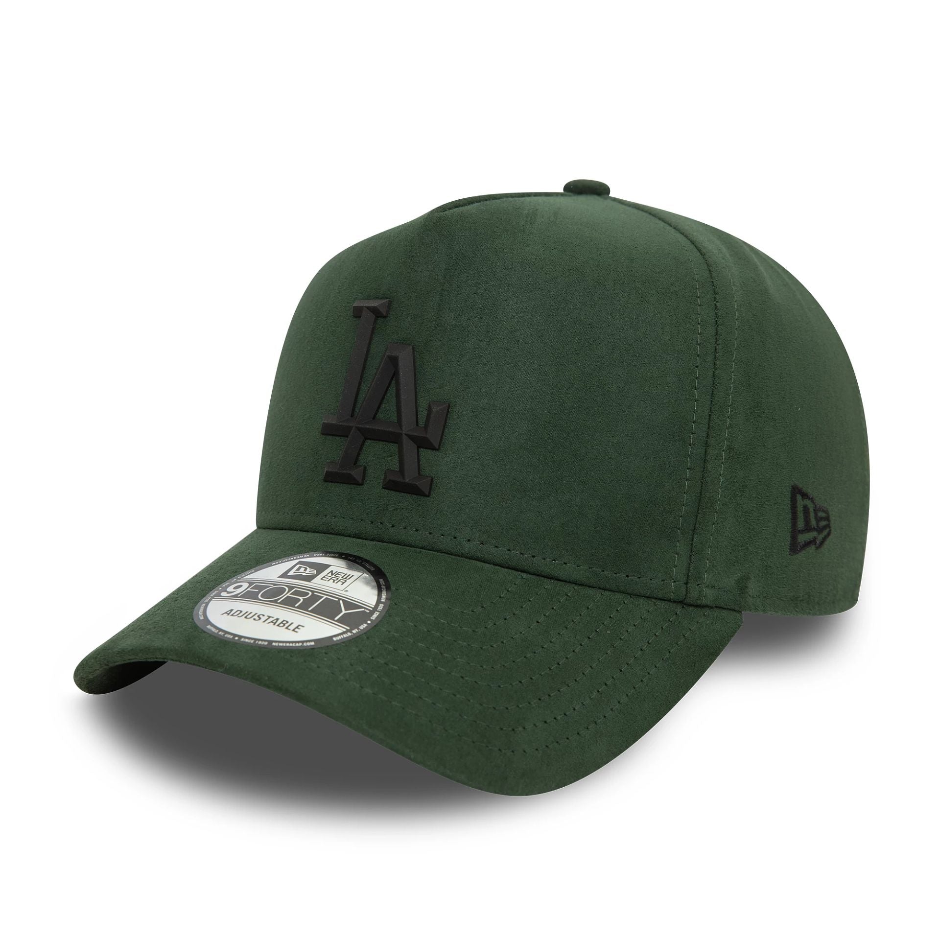 This is a LA Dodgers Faux Suede Dark Green 9FORTY E-Frame Cap 1