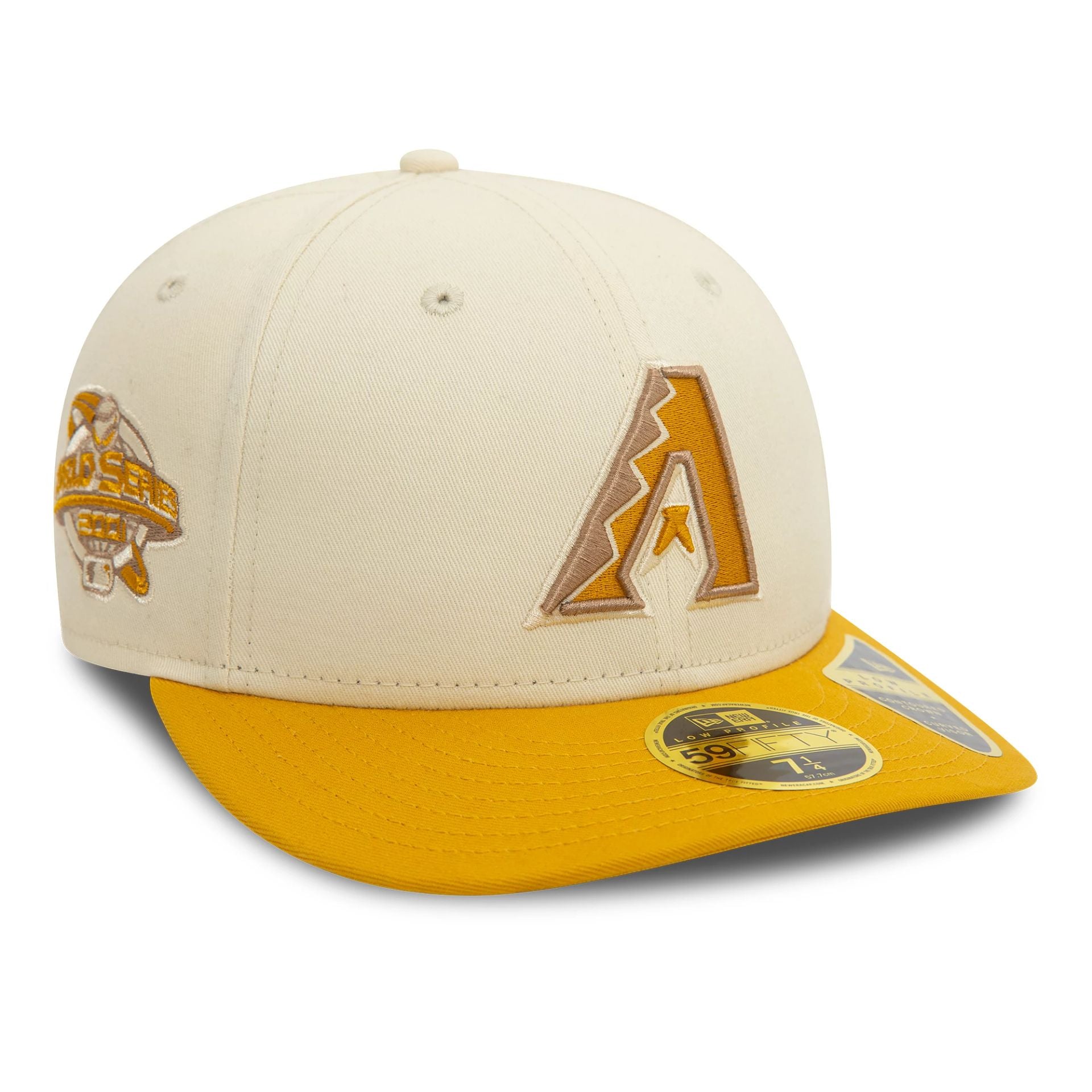 This is a Arizona Diamondbacks Seasonal World Series Cream Low Profile 59FIFTY Fitted Cap 1