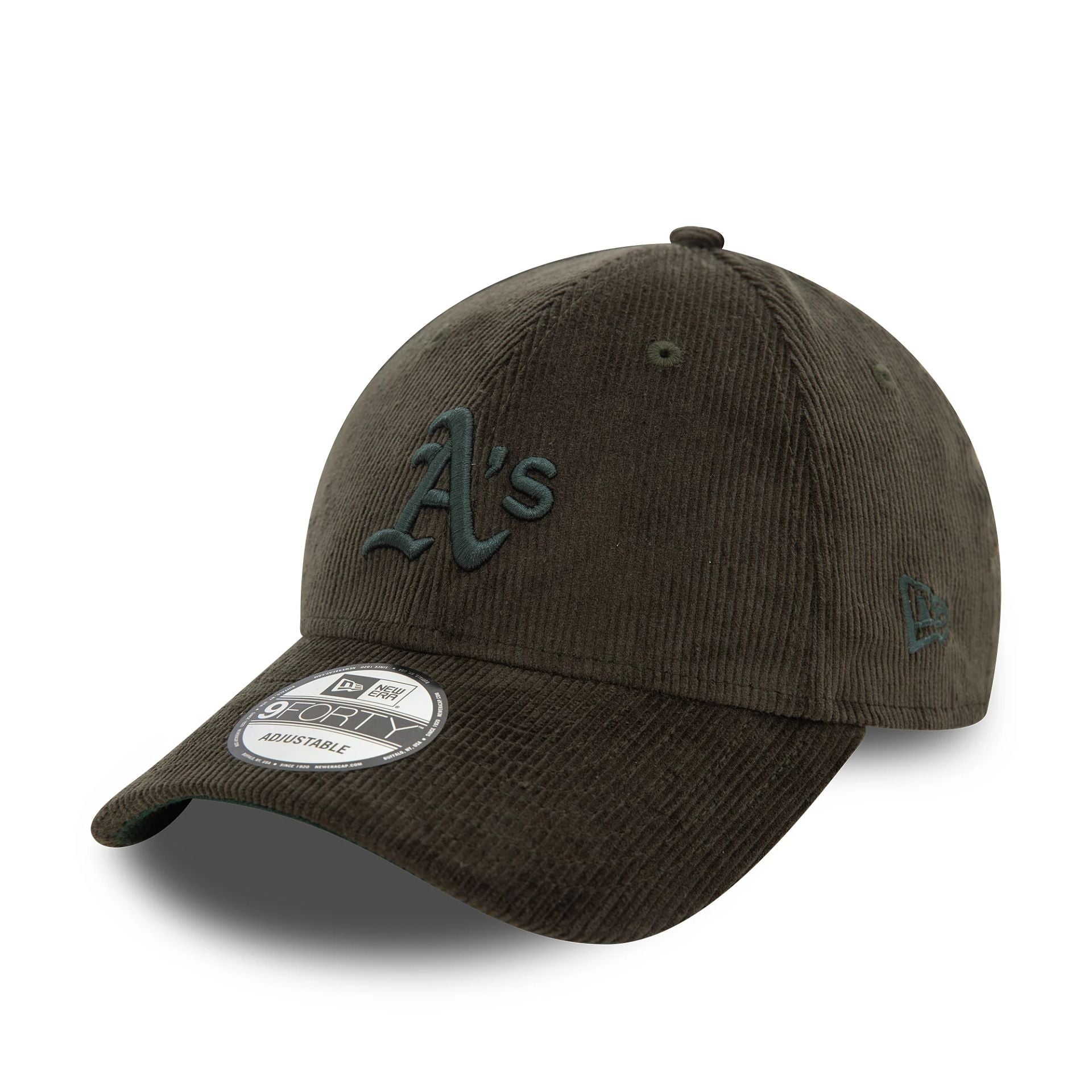 This is a Oakland Athletics Cord Dark Green 9FORTY Adjustable Cap 1