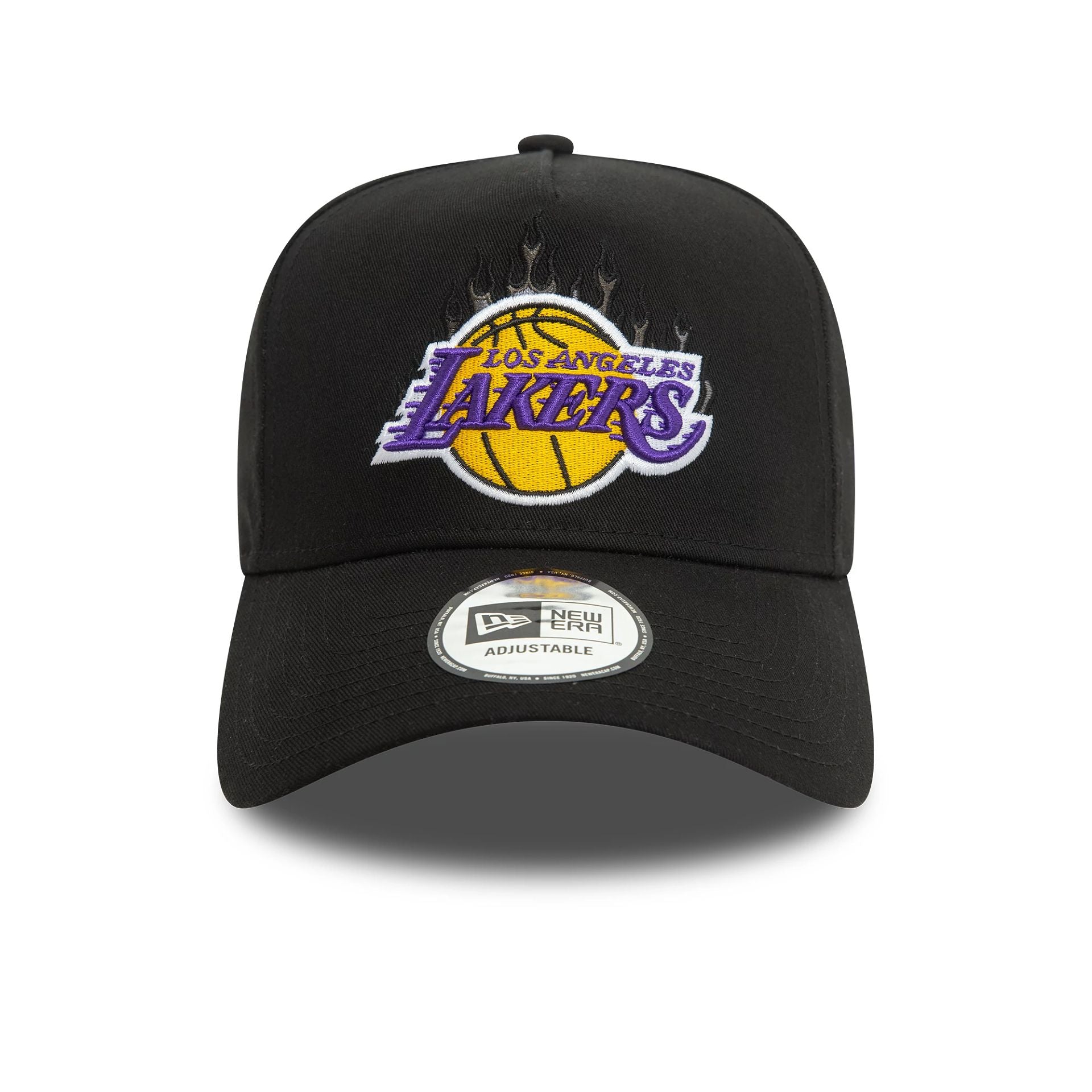 This is a LA Lakers NBA Flame Black 9FORTY E-Frame Trucker Cap 2