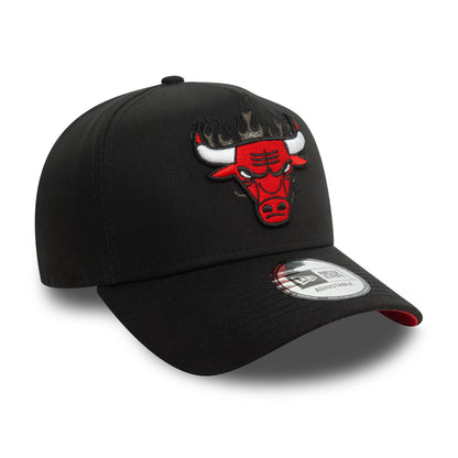 This is a Chicago Bulls NBA Flame Black 9FORTY E-Frame Trucker Cap 3