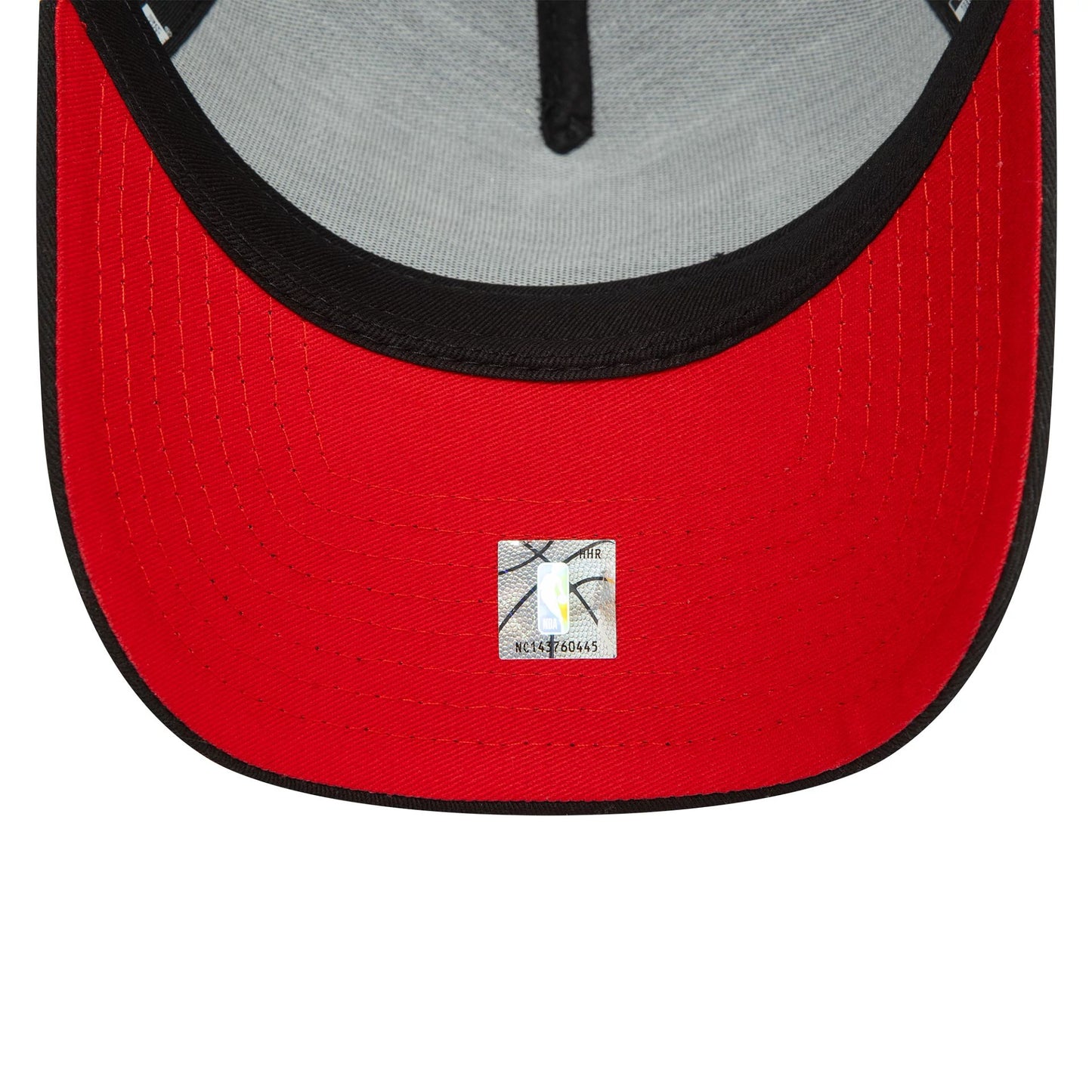 This is a Chicago Bulls NBA Flame Black 9FORTY E-Frame Trucker Cap 5