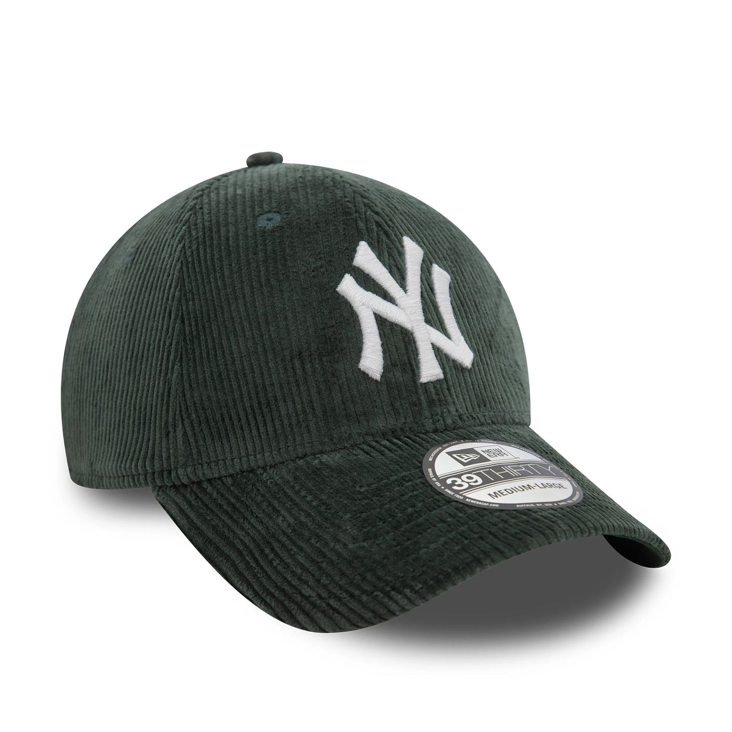 This is a New York Yankees Cord Dark Green 39THIRTY Stretch Fit Cap 3