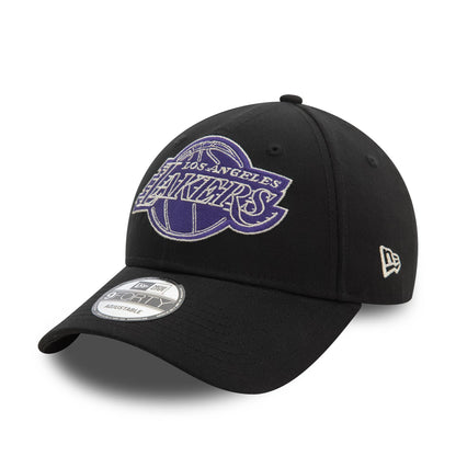 This is a LA Lakers NBA Metallic Black 9FORTY Adjustable Cap 3