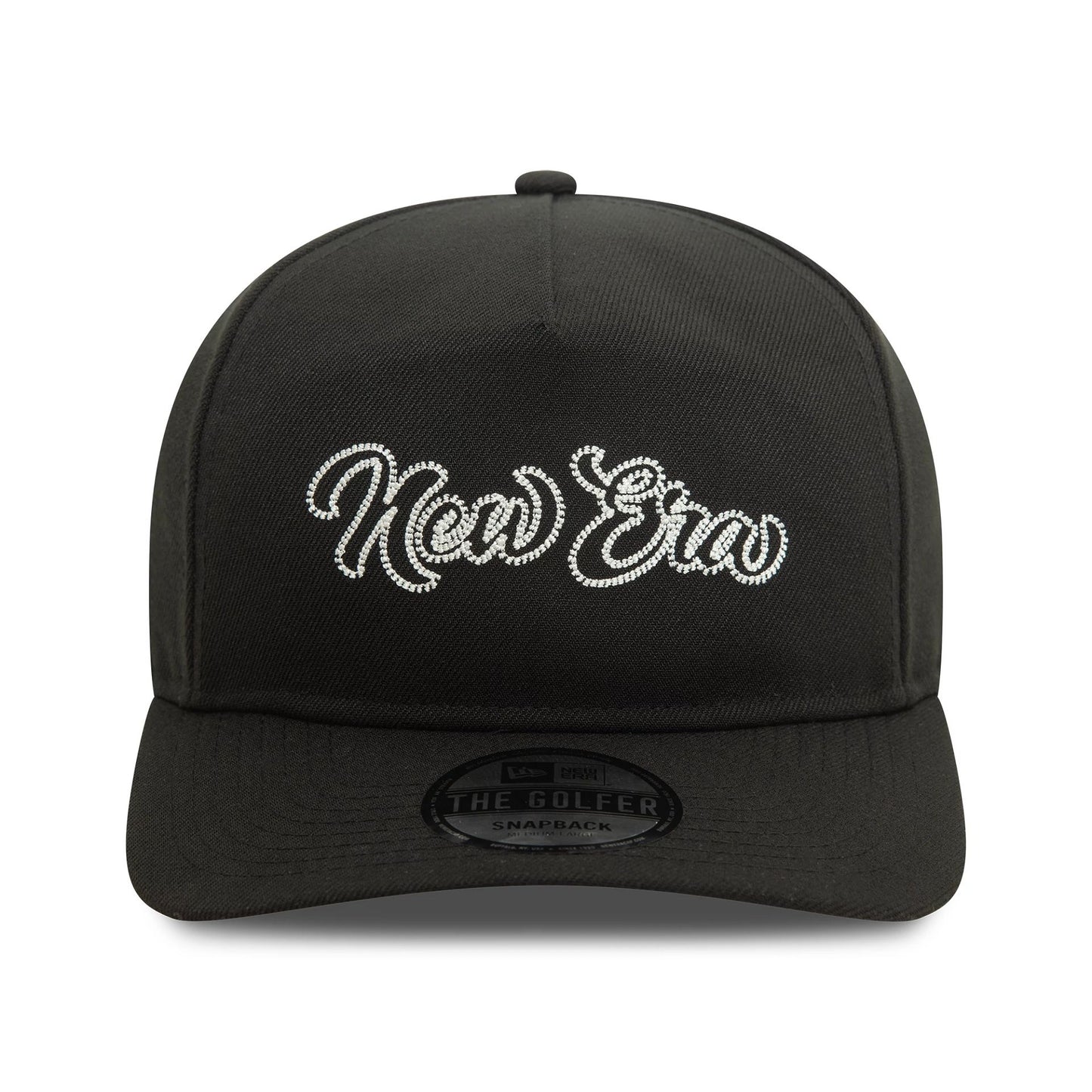 This is a  New Era Chain Stitch Black Golfer Cap 2