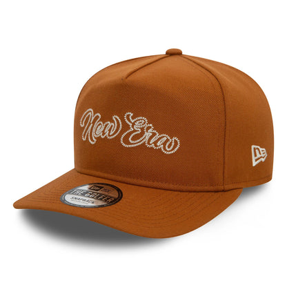 This is a  New Era Chain Stitch Brown Golfer Cap 1