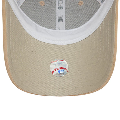 This is a LA Dodgers Womens Velour Diamante Light Beige 9FORTY Adjustable Cap 5