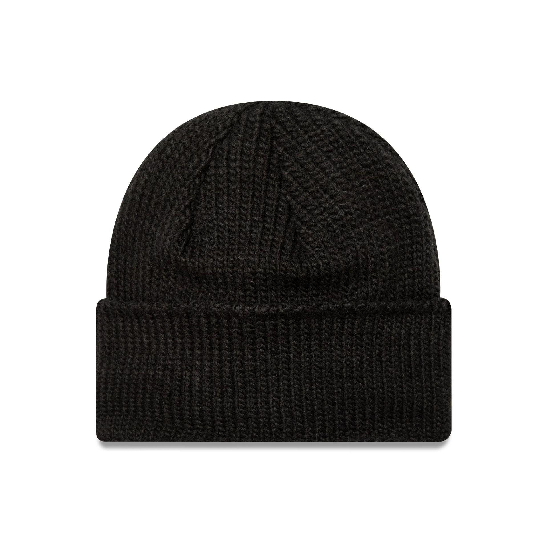 This is a  New Era Metal Pin Black Wide Cuff Knit Beanie Hat 2