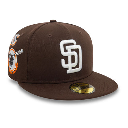 This is a San Diego Padres MLB Cooperstown Patch Dark Brown 59FIFTY Fitted Cap 3