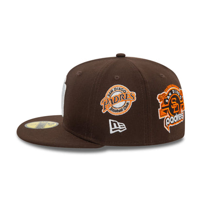 This is a San Diego Padres MLB Cooperstown Patch Dark Brown 59FIFTY Fitted Cap 5