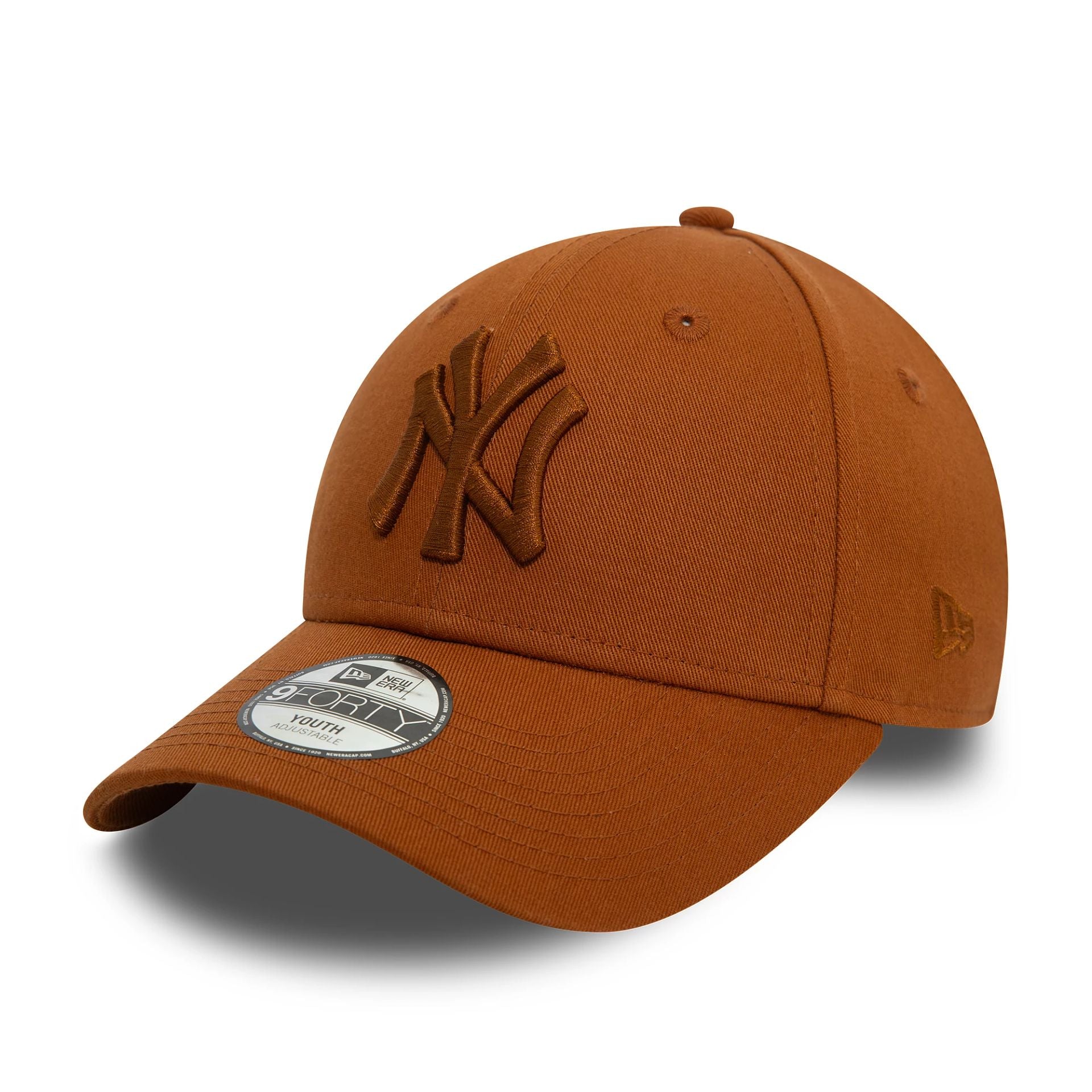 This is a New York Yankees Youth League Essential Brown 9FORTY Adjustable Cap 1