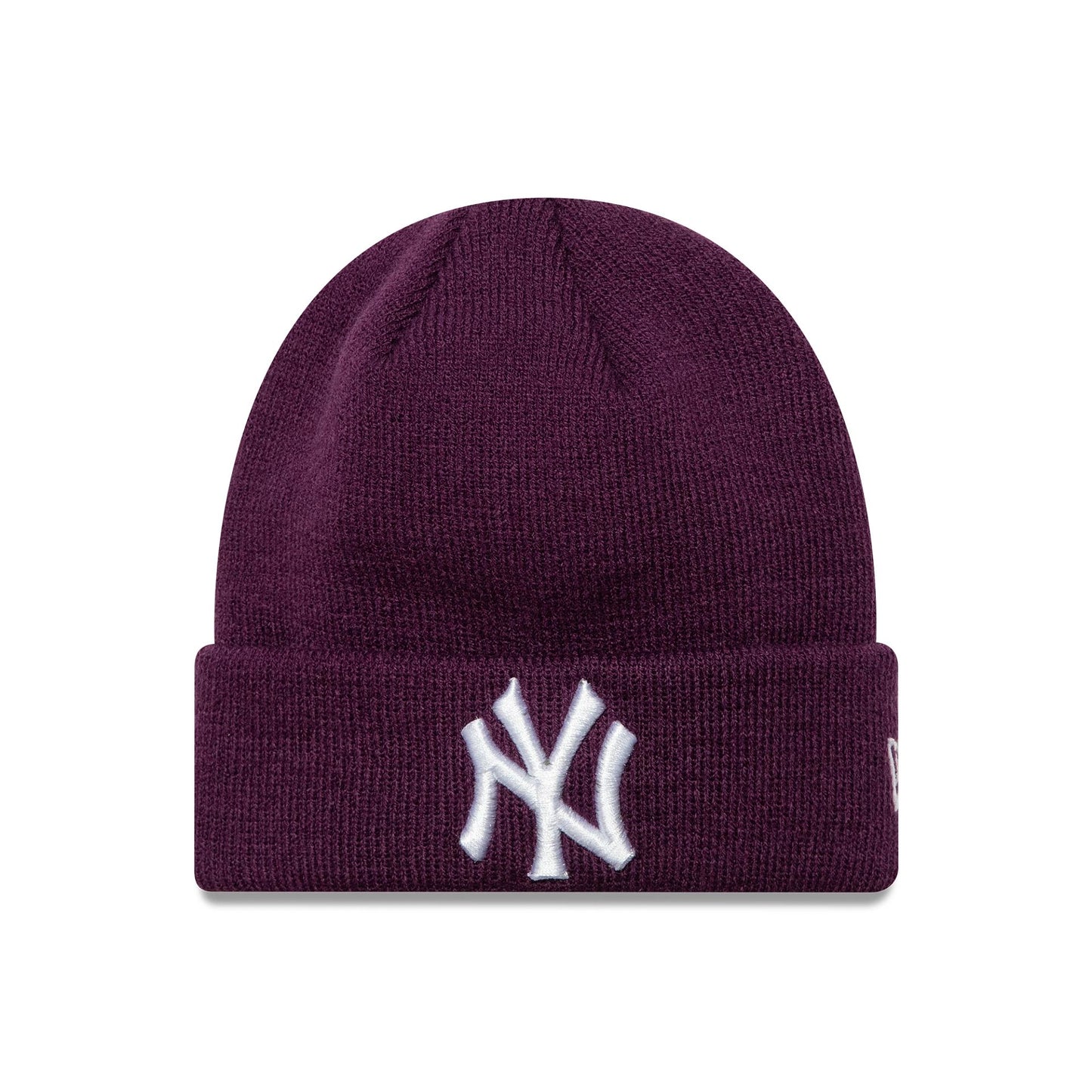 This is a New York Yankees Infant League Essential Dark Purple Cuff Knit Beanie Hat 1