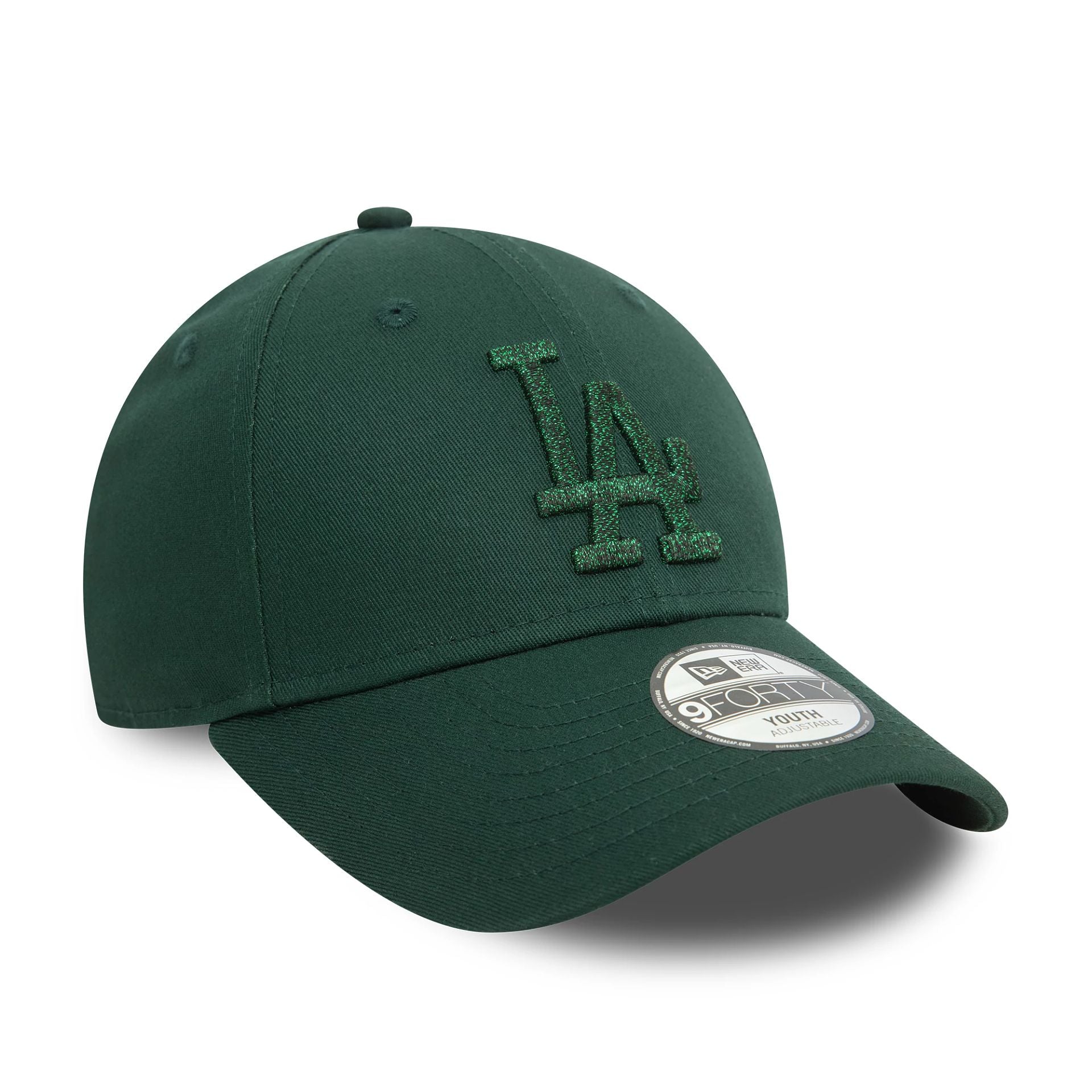 This is a LA Dodgers Youth Metallic Dark Green 9FORTY Adjustable Cap 3