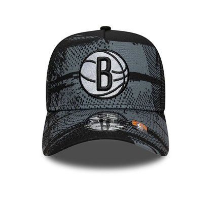 This is a Brooklyn Nets NBA Tip Off Charcoal 9FORTY A-Frame Adjustable Cap 3