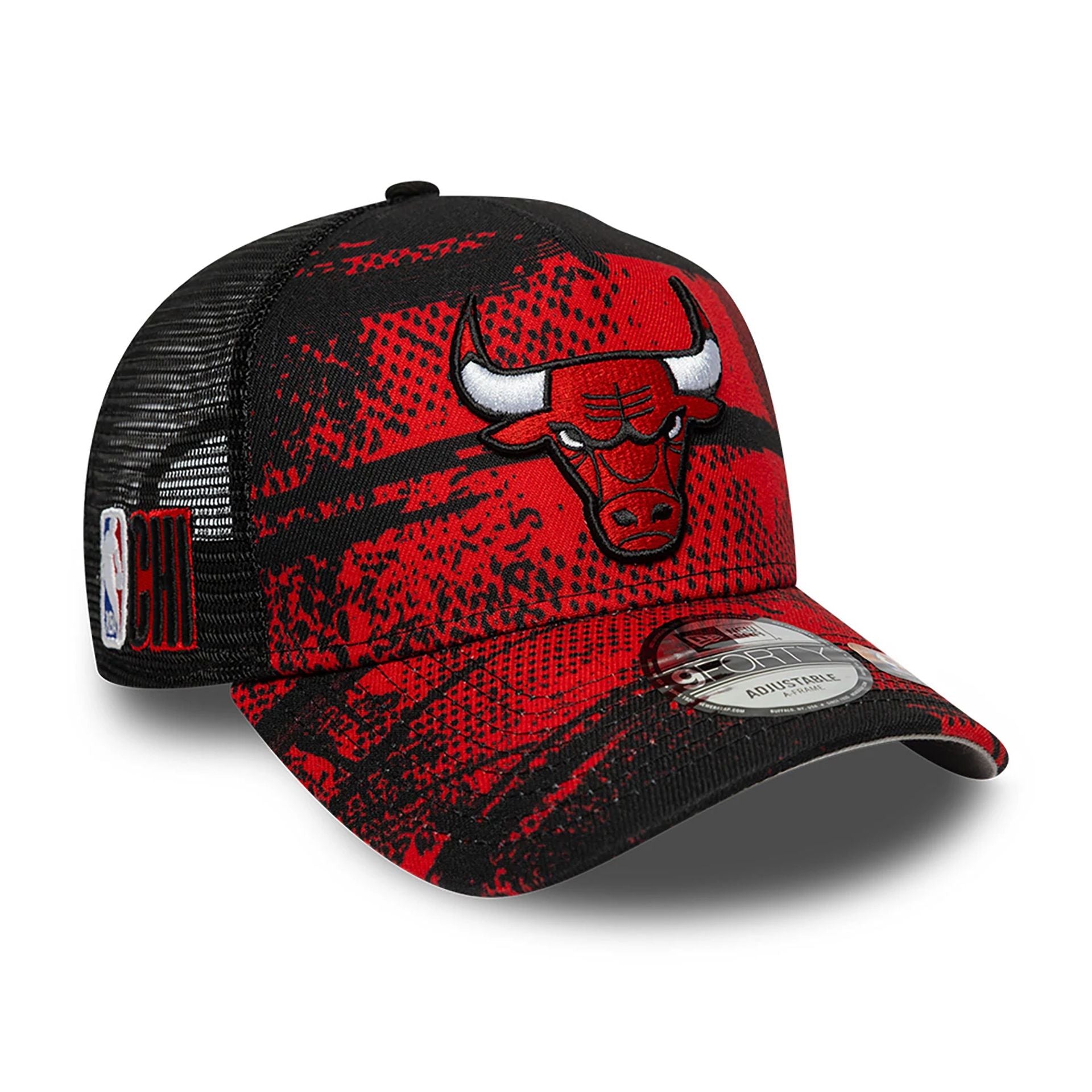 This is a Chicago Bulls NBA Tip Off Black 9FORTY A-Frame Adjustable Cap 1