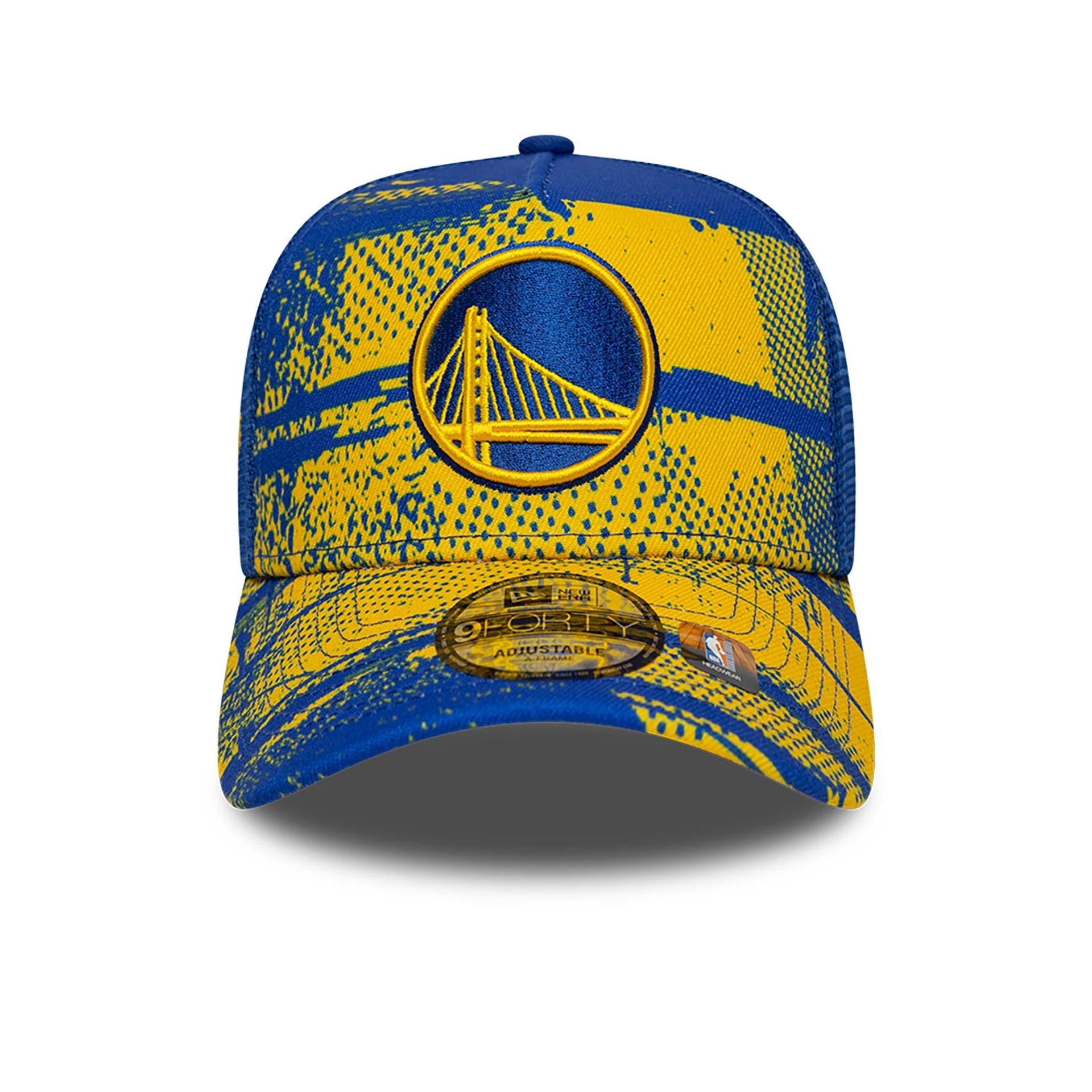 This is a Golden State Warriors NBA Tip Off Yellow 9FORTY A-Frame Adjustable Cap 3