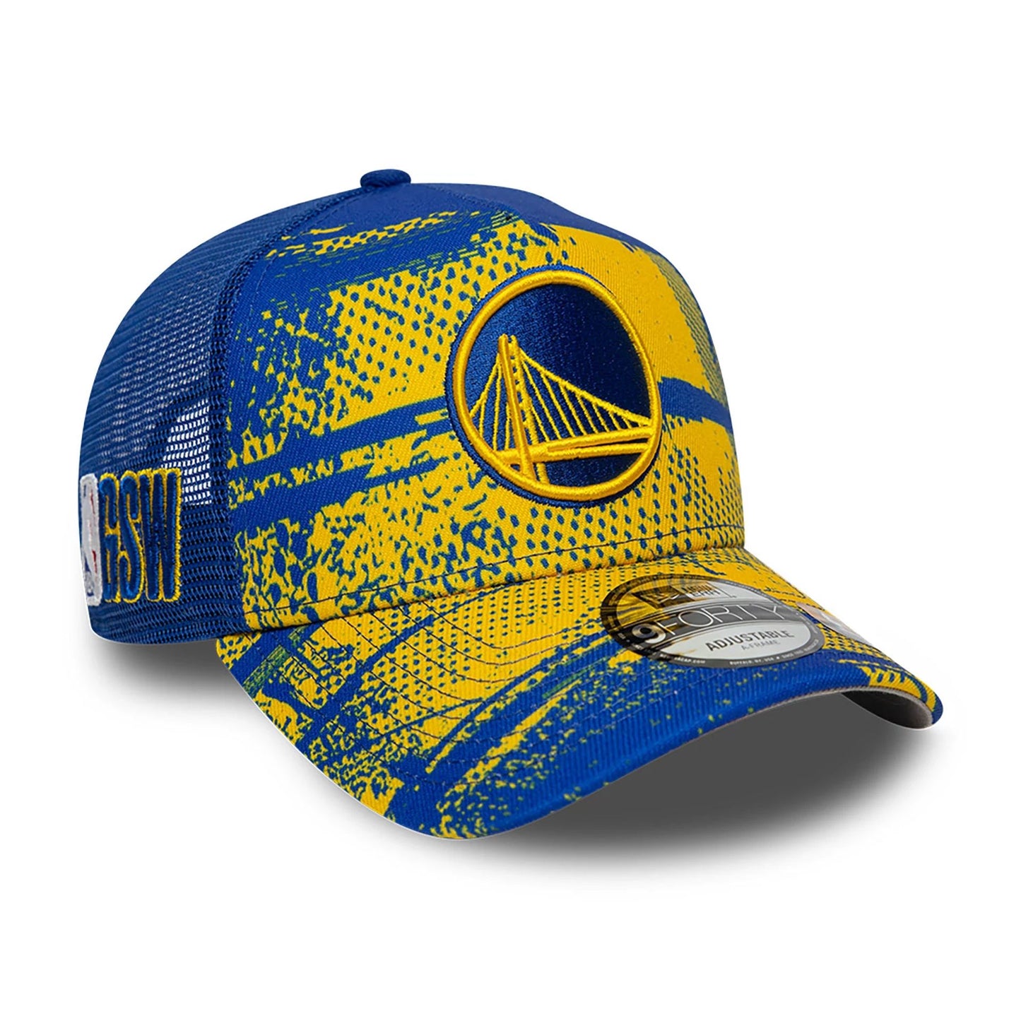 This is a Golden State Warriors NBA Tip Off Yellow 9FORTY A-Frame Adjustable Cap 1