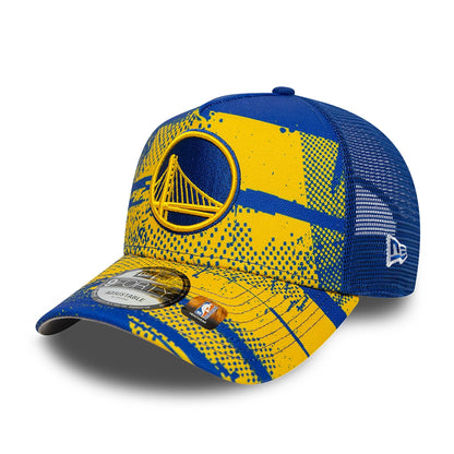 This is a Golden State Warriors NBA Tip Off Yellow 9FORTY A-Frame Adjustable Cap 4