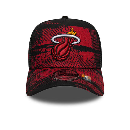 This is a Miami Heat NBA Tip Off Dark Red 9FORTY A-Frame Adjustable Cap 3