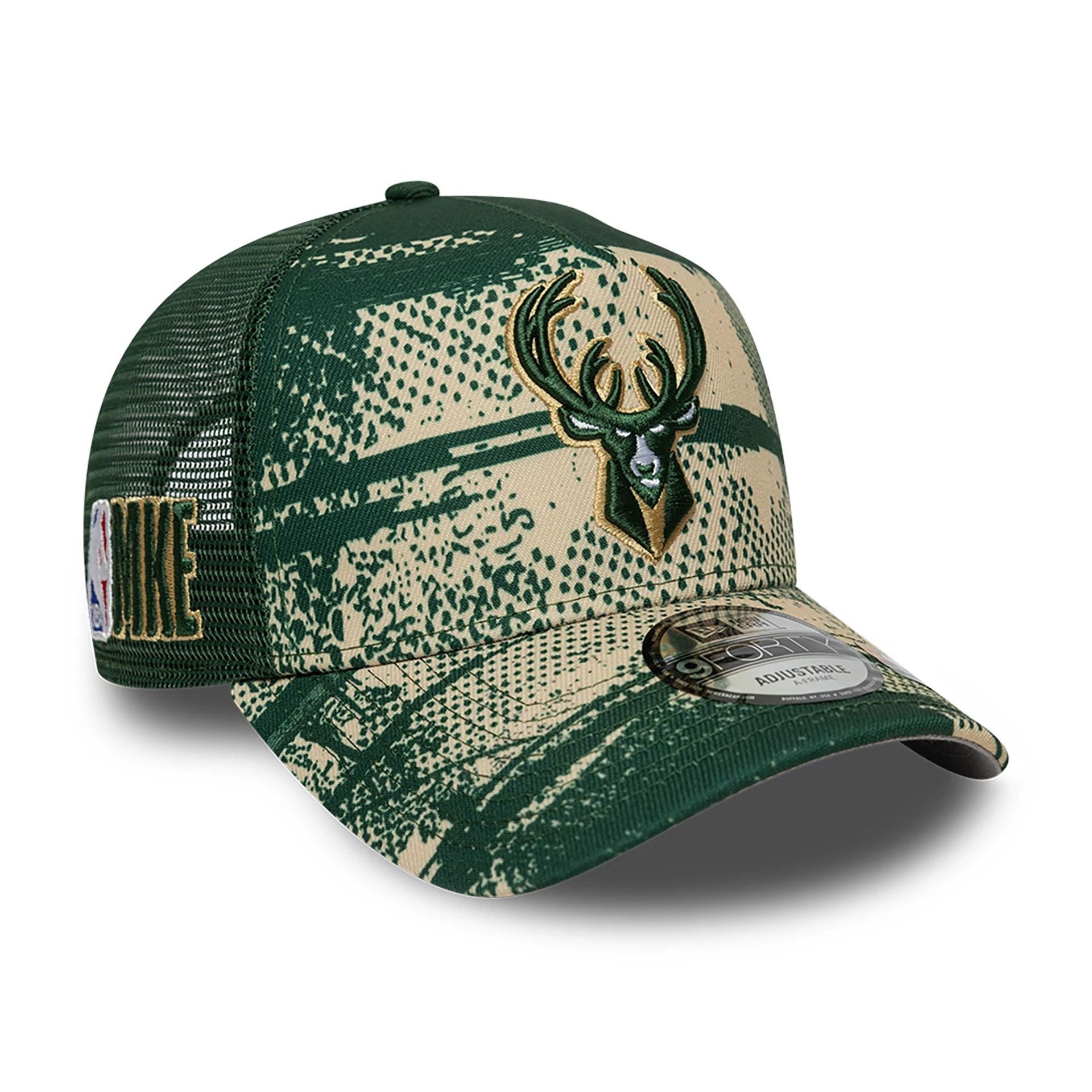 This is a Milwaukee Bucks NBA Tip Off Dark Green 9FORTY A-Frame Adjustable Cap 1