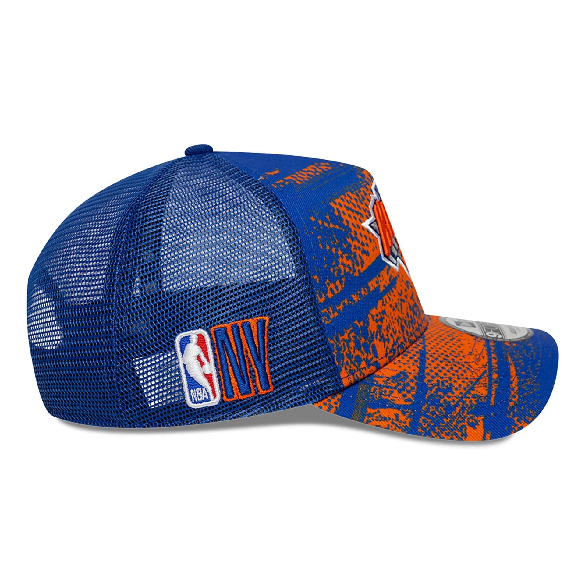 This is a New York Knicks NBA Tip Off Orange 9FORTY A-Frame Adjustable Cap 6