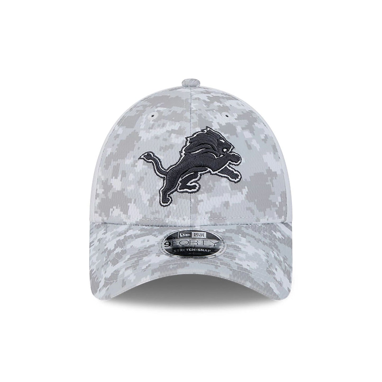 This is a Detroit Lions NFL Salute To Service 2024 White 9FORTY Stretch Snap Adjustable Cap 3