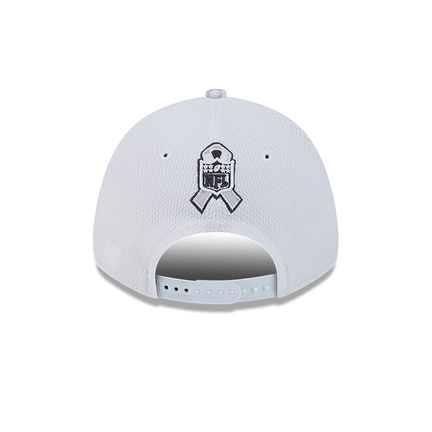 This is a Detroit Lions NFL Salute To Service 2024 White 9FORTY Stretch Snap Adjustable Cap 5