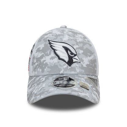 This is a Arizona Cardinals NFL Salute To Service 2024 White 9FORTY Stretch Snap Adjustable Cap 3