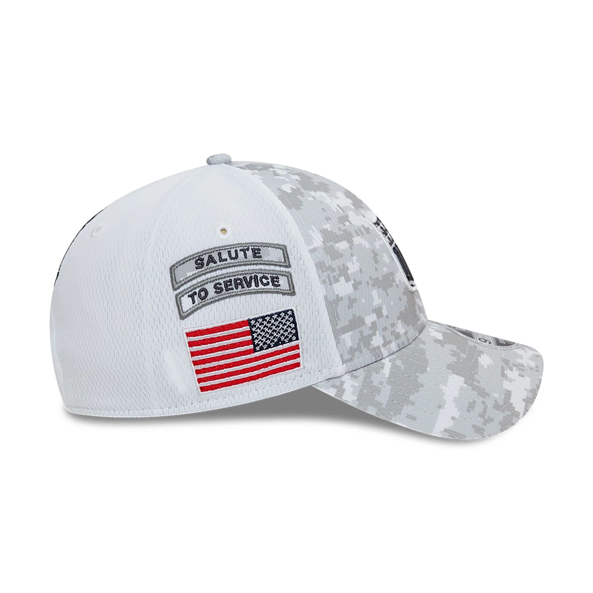 This is a NFL Official Logo NFL Salute To Service 2024 White 9FORTY Stretch Snap Adjustable Cap 5