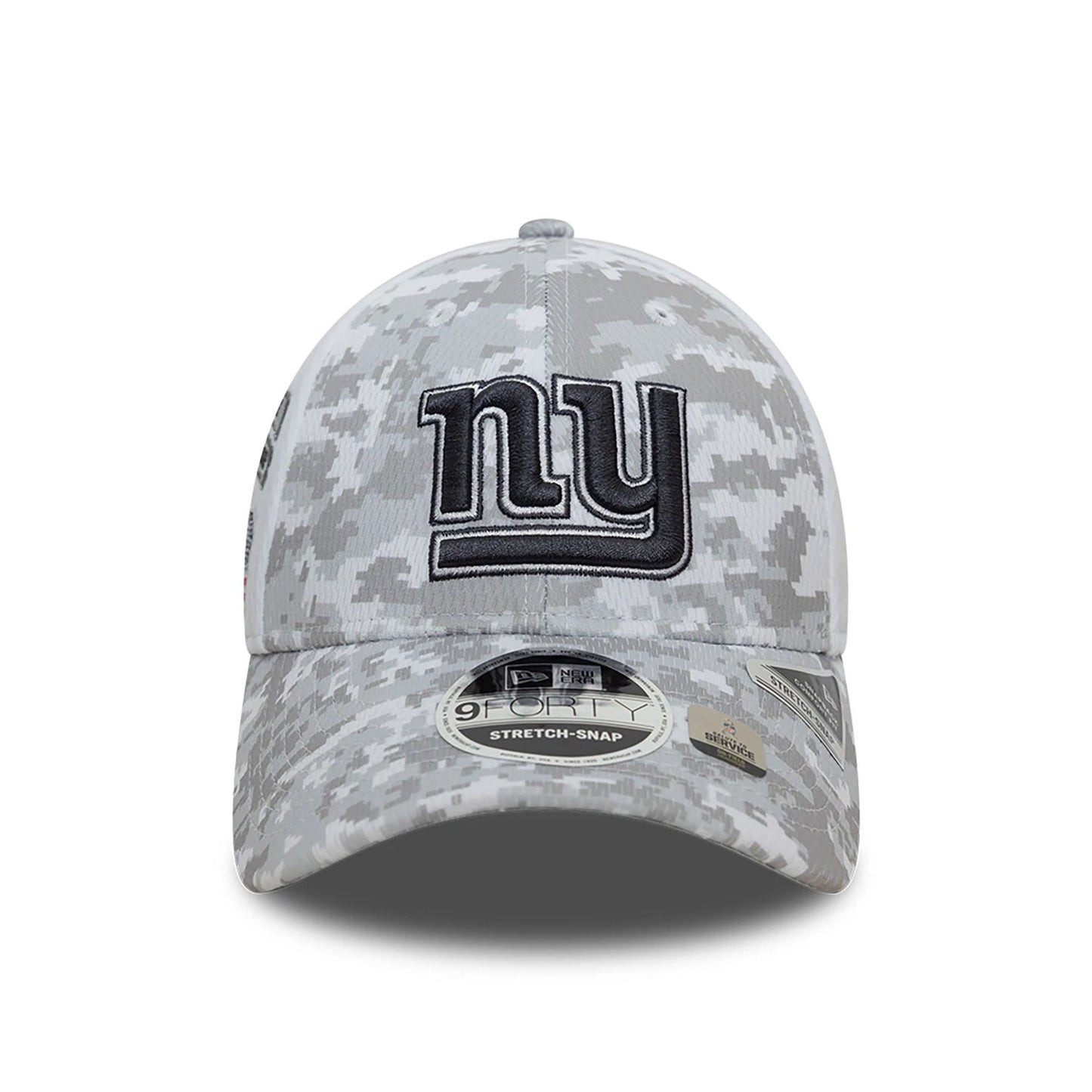 This is a New York Giants NFL Salute To Service 2024 White 9FORTY Stretch Snap Adjustable Cap 3