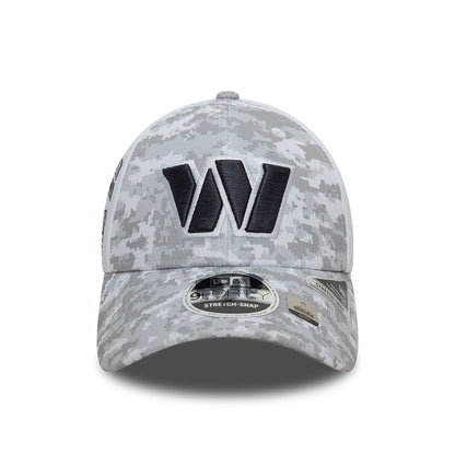 This is a Washington Commanders NFL Salute To Service 2024 White 9FORTY Stretch Snap Adjustable Cap 3