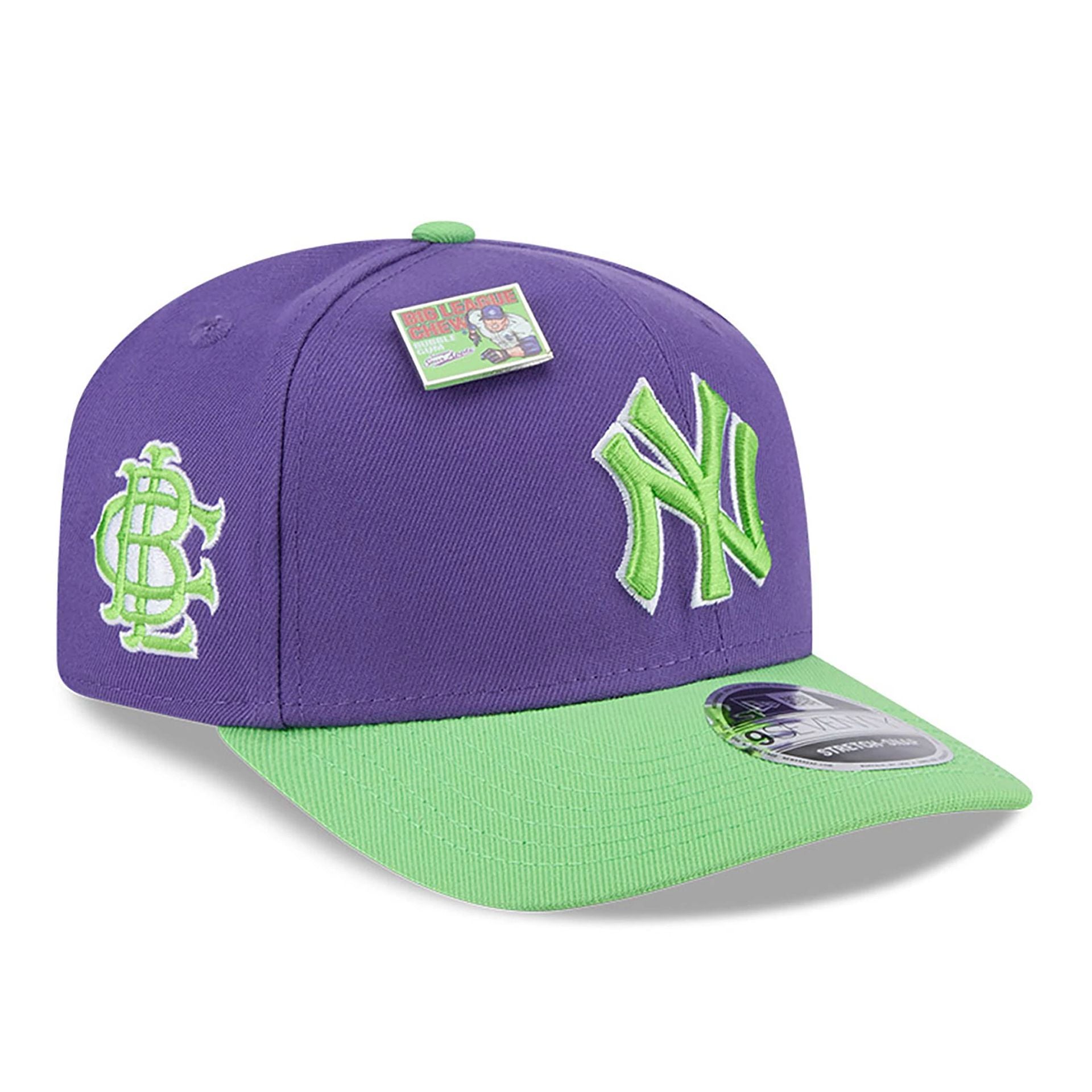 This is a New York Yankees Big League Chew Purple 9SEVENTY Stretch Snap Cap 1