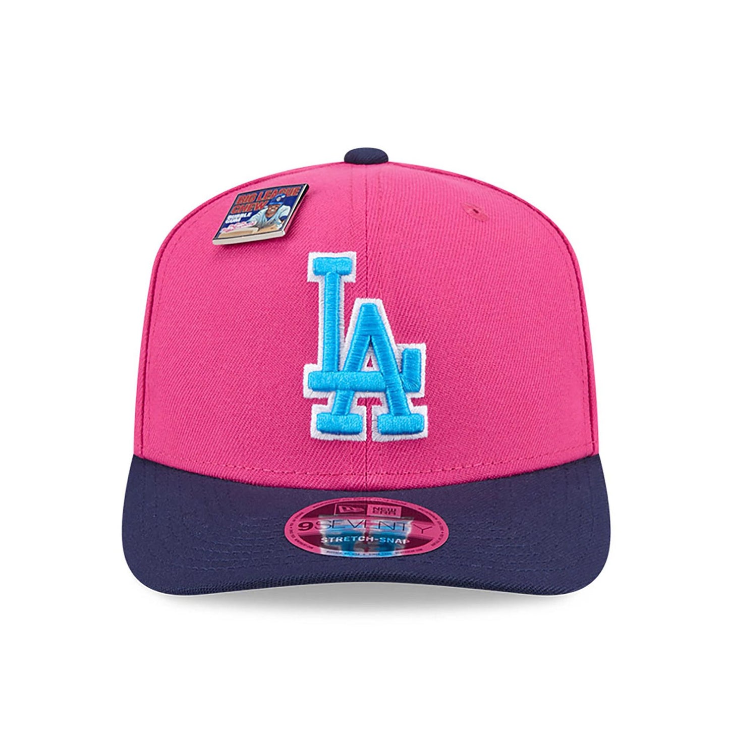 This is a LA Dodgers Big League Chew Dark Pink 9SEVENTY Stretch Snap Cap 3