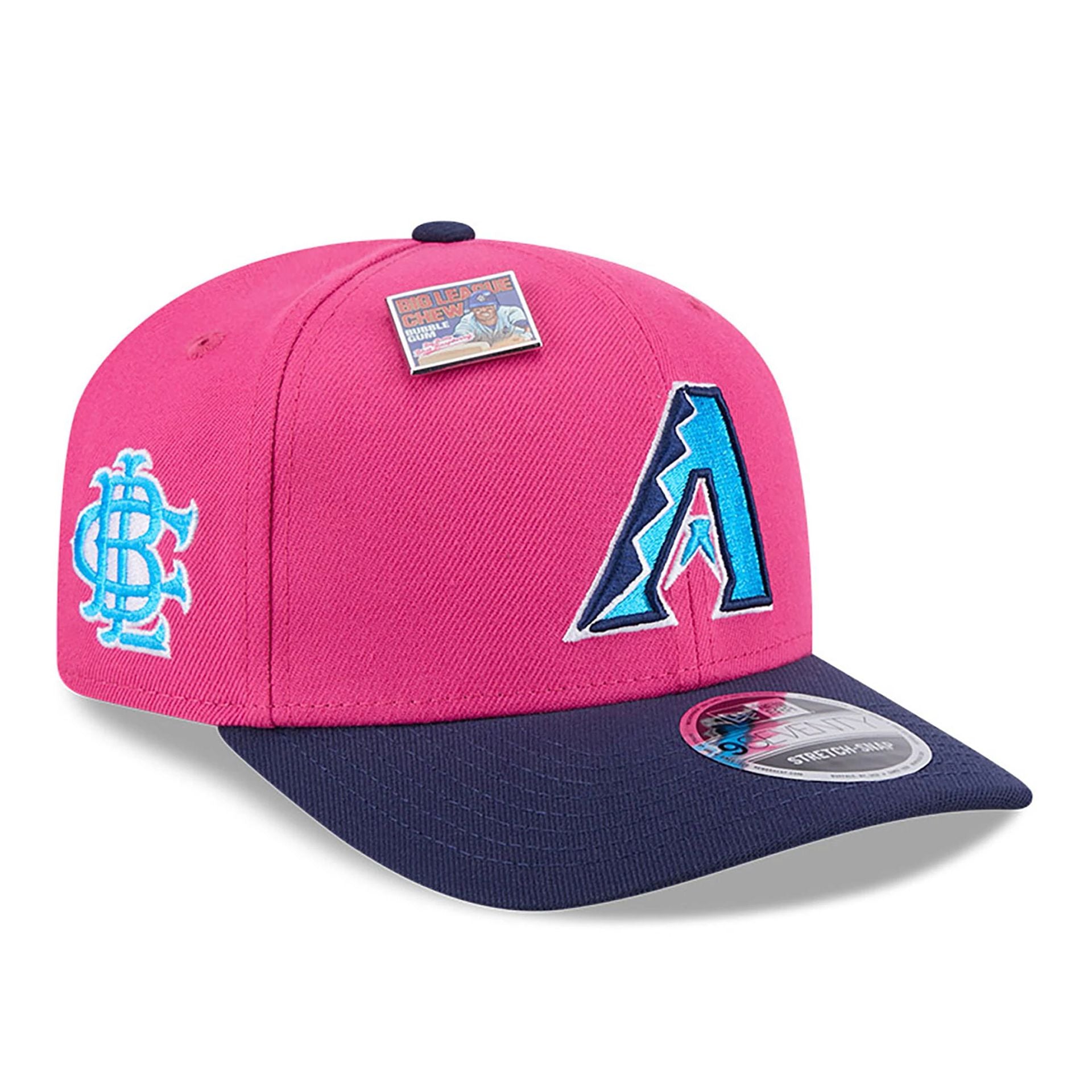 This is a Arizona Diamondbacks Big League Chew Dark Pink 9SEVENTY Stretch Snap Cap 1