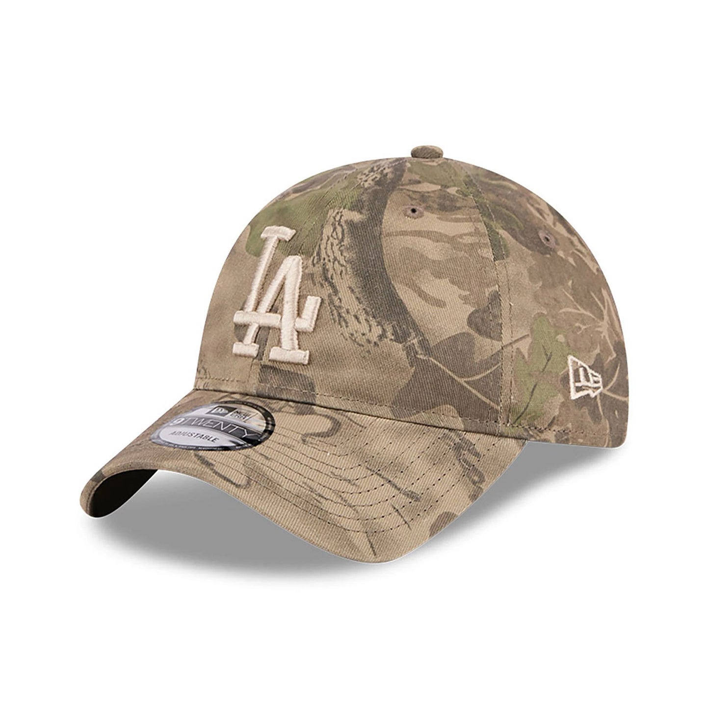 This is a LA Dodgers Leaf Camo All Over Print 9TWENTY Adjustable Cap 1