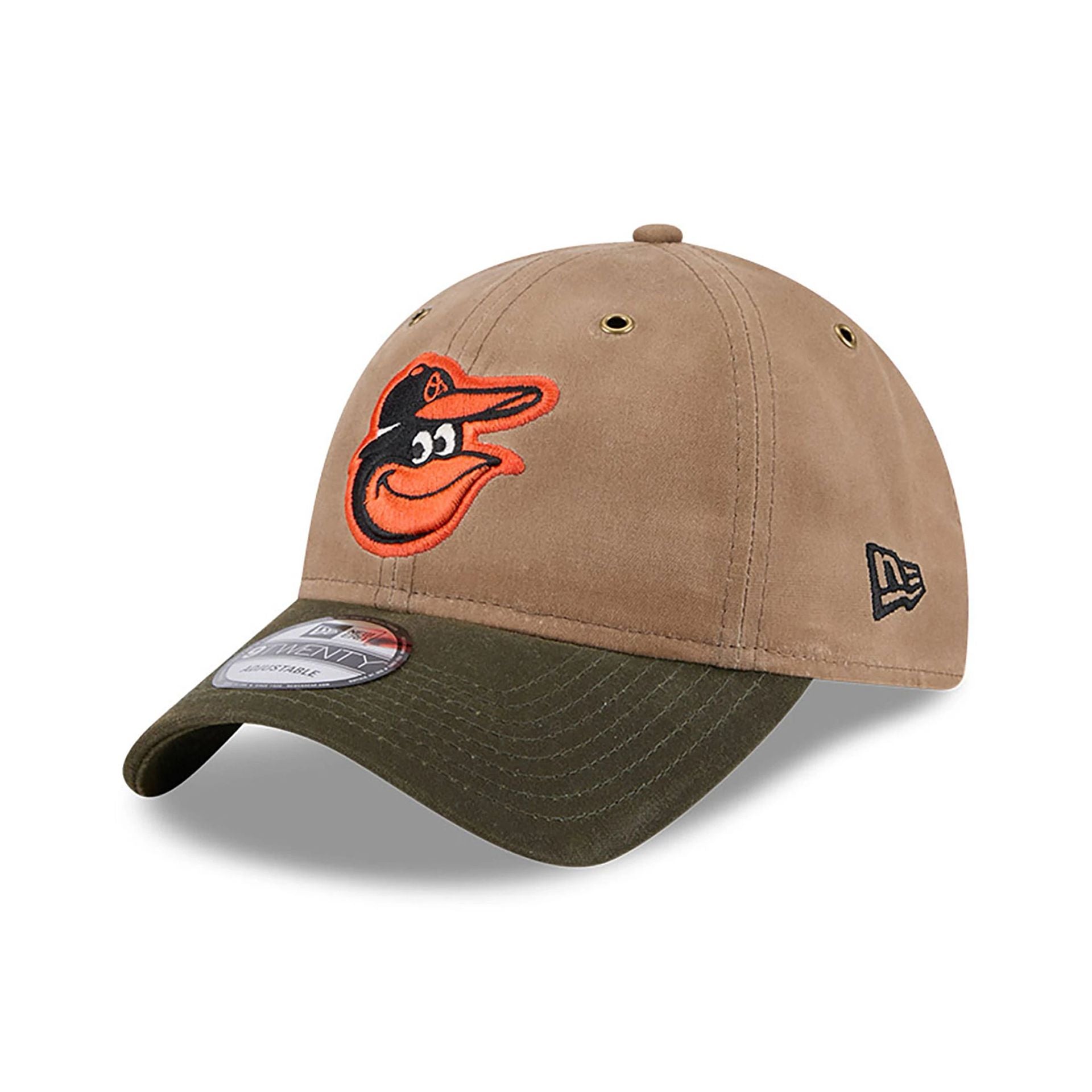 This is a Baltimore Orioles Wax Canvas Brown 9TWENTY Adjustable Cap 1