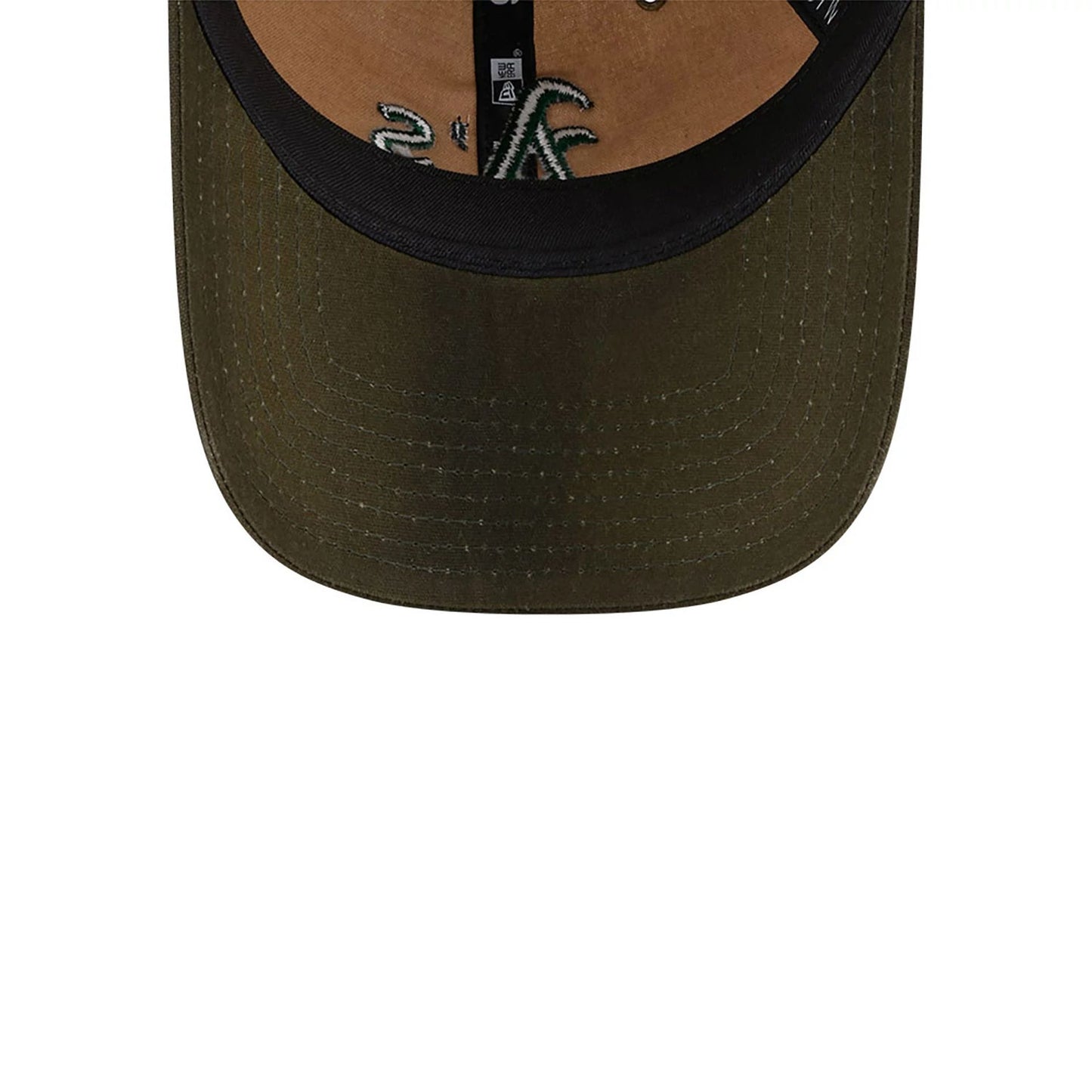 This is a Oakland Athletics Wax Canvas Brown 9TWENTY Adjustable Cap 3