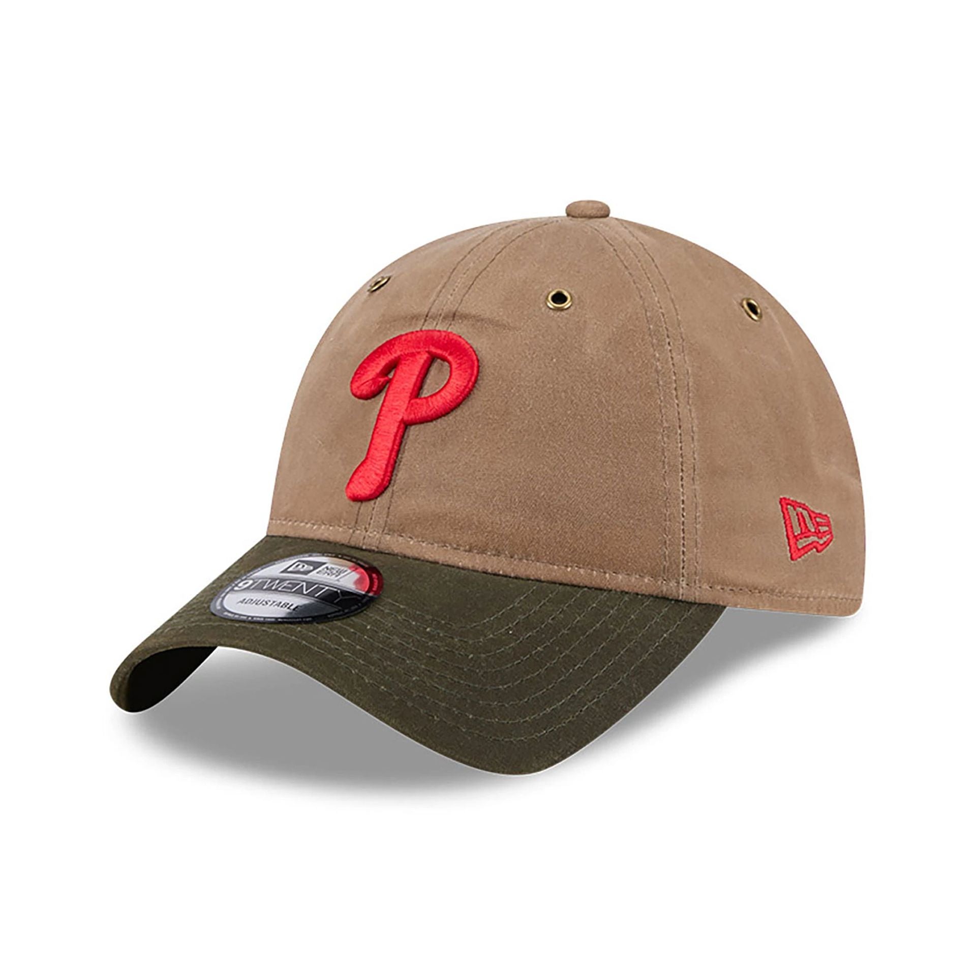 This is a Philadelphia Phillies Wax Canvas Brown 9TWENTY Adjustable Cap 1