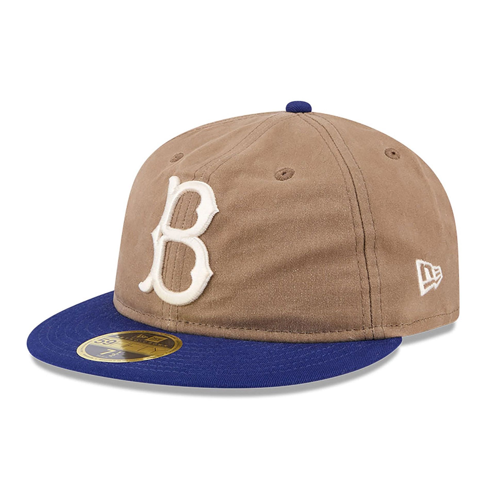 This is a Brooklyn Dodgers Wax Canvas Khaki Retro Crown 59FIFTY Fitted Cap 1