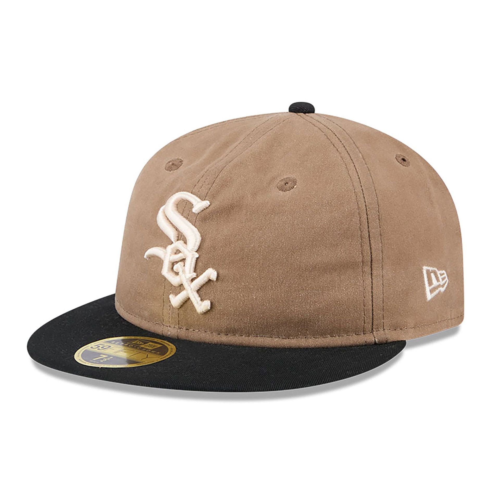 This is a Chicago White Sox Wax Canvas Khaki Retro Crown 59FIFTY Fitted Cap 1