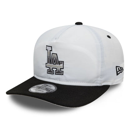 This is a LA Dodgers Chrome Logo White Golfer Snapback Cap 1