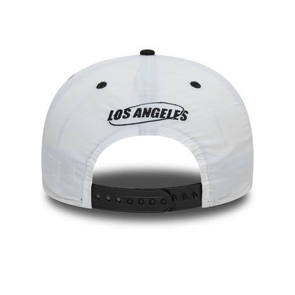 This is a LA Dodgers Chrome Logo White Golfer Snapback Cap 4