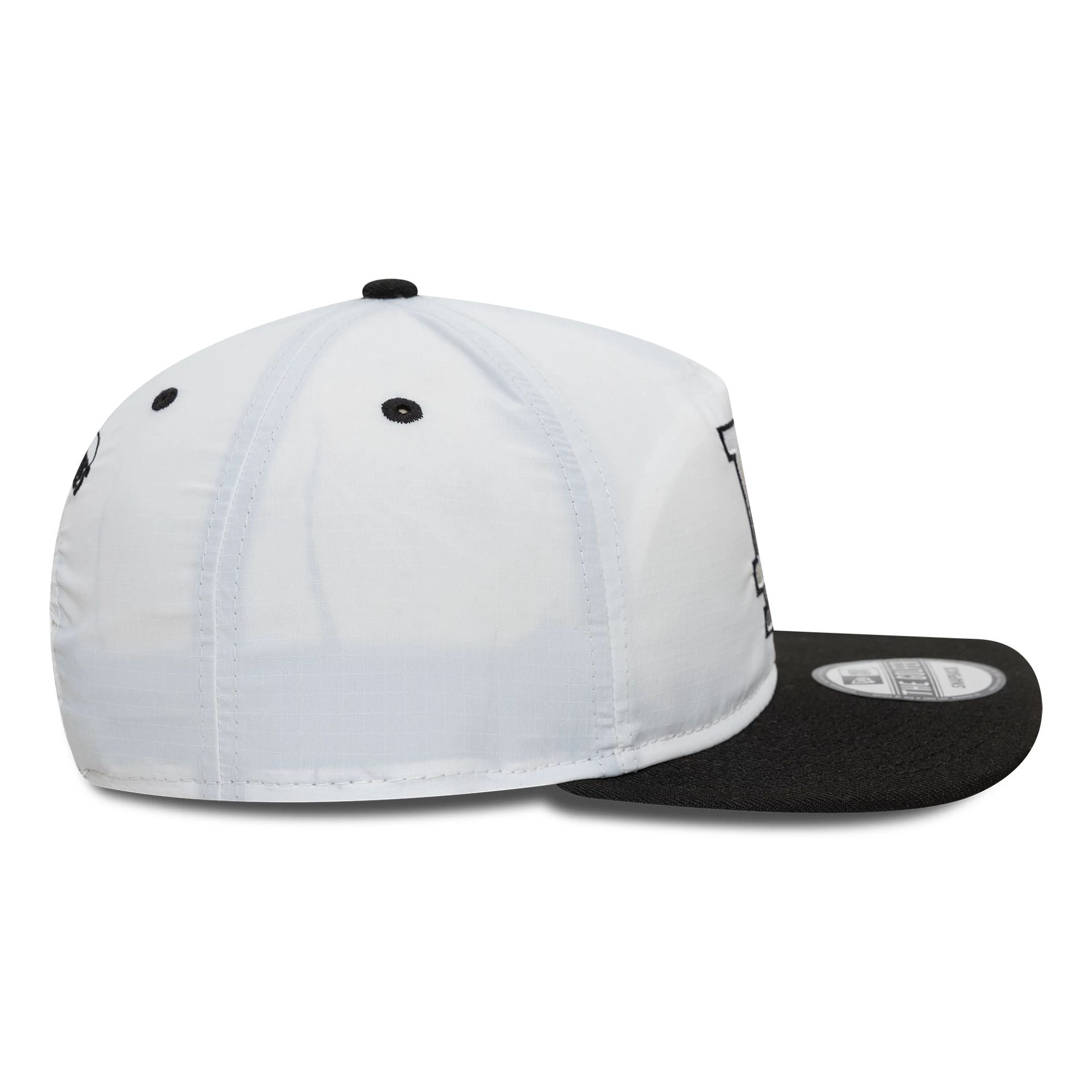 This is a LA Dodgers Chrome Logo White Golfer Snapback Cap 7