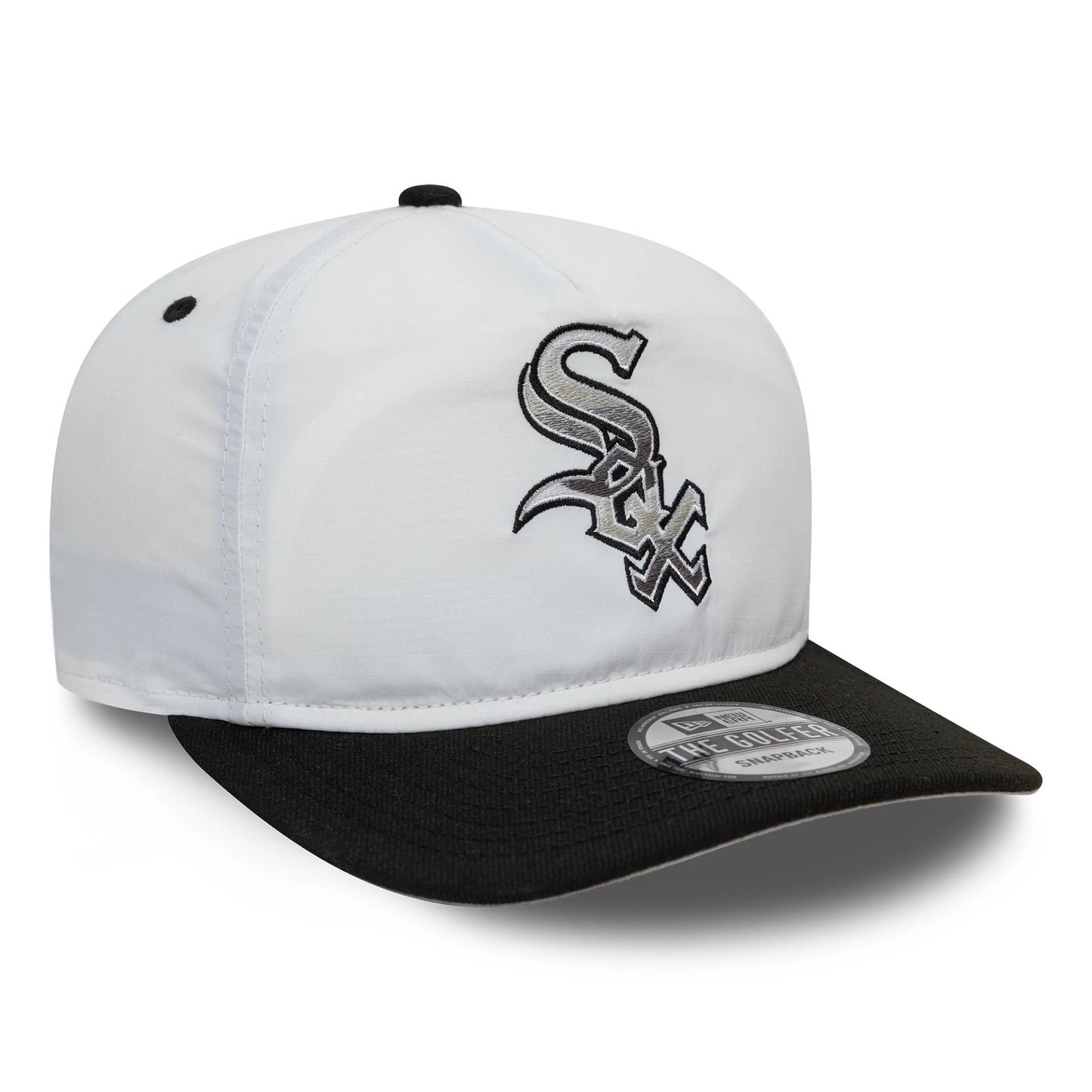 This is a Chicago White Sox Chrome Logo White Golfer Snapback Cap 3