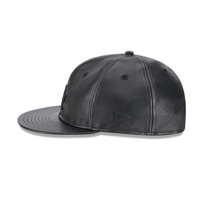 This is a LA Dodgers Genuine Leather Black Retro Crown 9FIFTY Strapback Cap 7