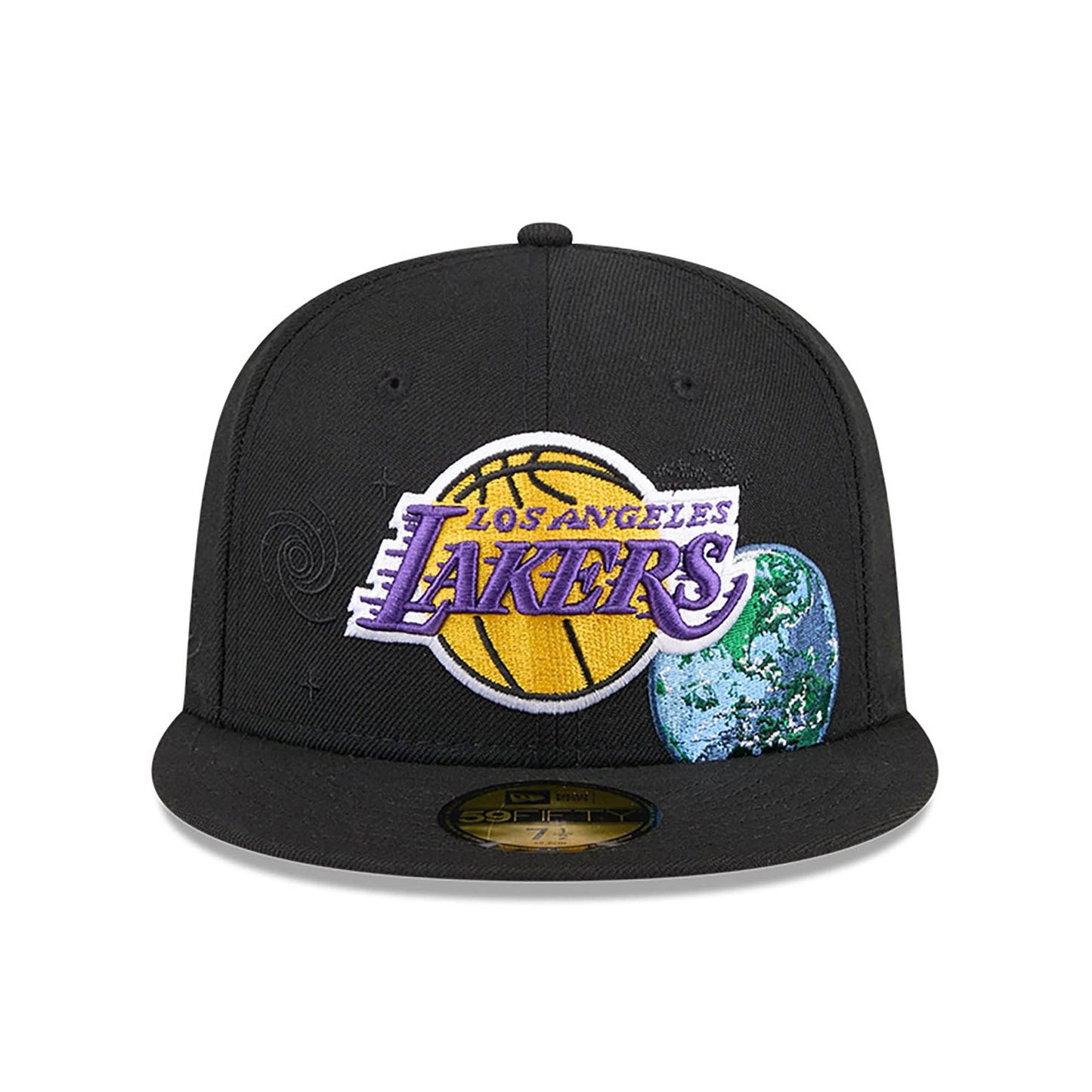 This is a LA Lakers Global Black 59FIFTY Fitted Cap 3