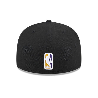 This is a LA Lakers Global Black 59FIFTY Fitted Cap 5