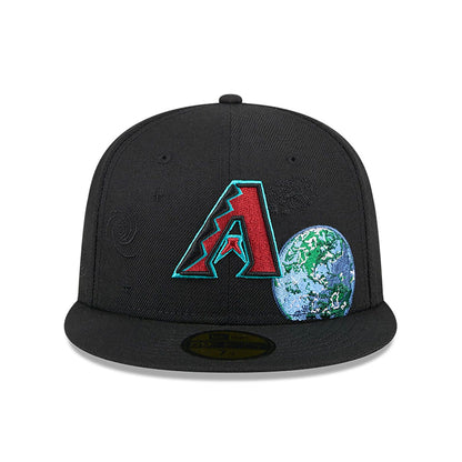 This is a Arizona Diamondbacks Global Black 59FIFTY Fitted Cap 3